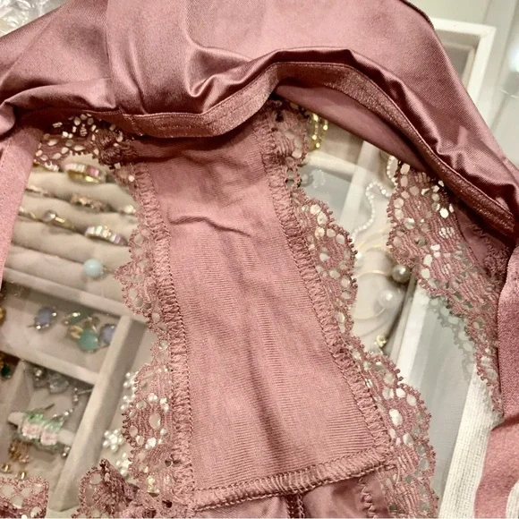 💖 Rose Taupe Banded Leopard Lace Cheeky Panty - Picture 7 of 8